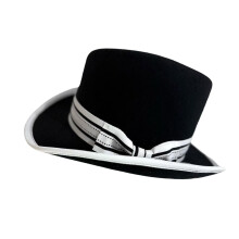 Elegante Woll-Bowler-Mütze, Cosplay-Kostüm, hohe Kappe für