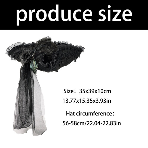 Kolonialer Dreispitzhut mit Spitzenblumendetails für 2