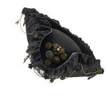 Chapeau de Pirate chauve-souris en dentelle Steampunk,