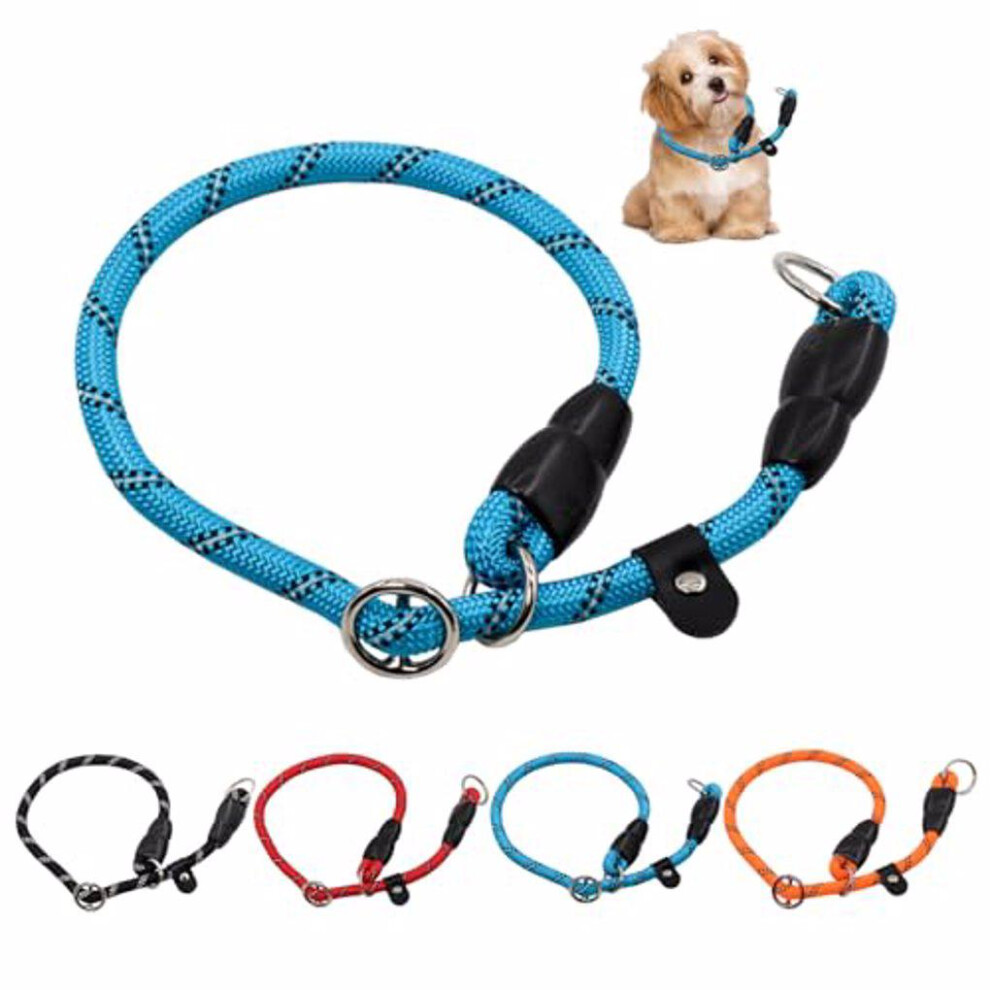 (blue) Pet Collar With Reflective Strips Durable Nylon And Adjustable Size-image-OPC-PMYSJ2M-NEW