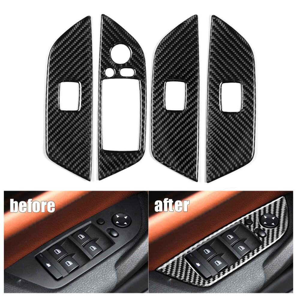 4Pcs Carbon Fiber Car Window Switch Cover Fit X1 E84 2011-2015 8451361083904