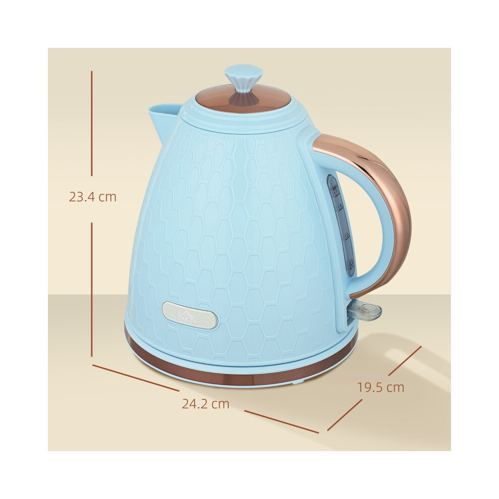 3kW Rapid Boil Honeycomb Kettle Light Blue 1.7L Cordless Electric Tea Kettle with Boil-Intelligent Design and Safety Features-image-OPC-PMYSZD8-NEW