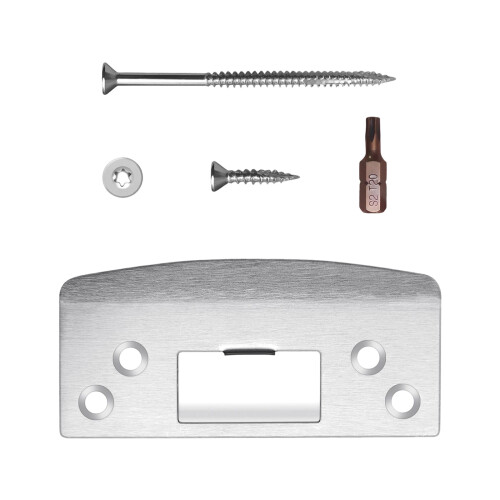 Adjustable Door Strikes Plate Lock Tongue Buckle Plate-Silver