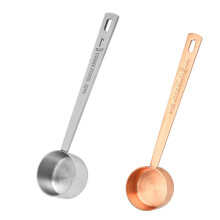 Colher medidora de café sem esforço, com cabo longo em aço inoxidável para medições precisas, design elegante e fácil de limpar, utensílio