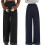 Classical Solid Color Maternity Pants Elastic Waist-Black XL 3
