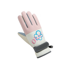 Warm Glove With Antislip Palm Touchscreens &-small flower pink