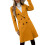 Women's Pea Coat Trench Jacket Lapel Collar Double-Blue M 2