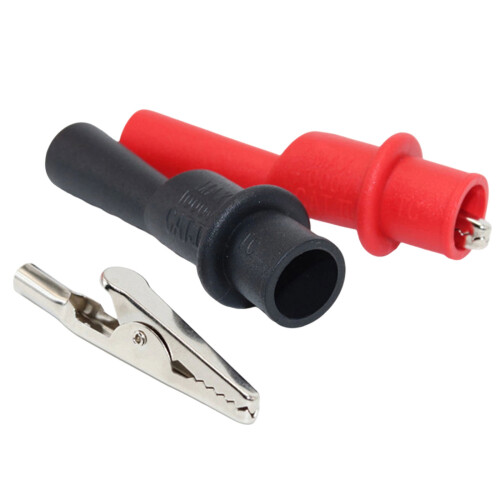 Pince de Test crocodile polyvalente, 2 pièces, pour-noir rouge
