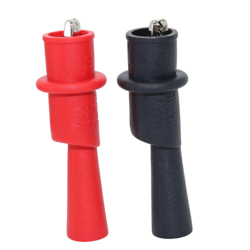 Pince de Test crocodile polyvalente, 2 pièces, pour-noir rouge 2