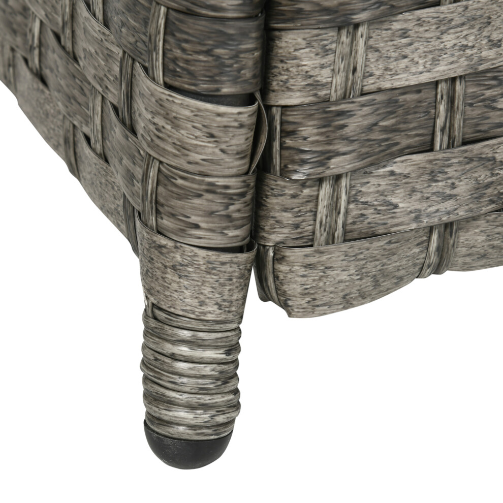 Outdoor Fire Pit Rattan Sofa Set 7 Pieces Grey - Garden Lounge Set with Central Fire Table & Cushioned Seating-image-OPC-PMYT976-NEW