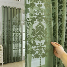 (Ruyi green, 52in*84in【132cm*213cm】1pc) Geometric Pattern Curtain, 1 Panel Modern Simple Window Curtain, Home Decorative Curtain for Living Room,