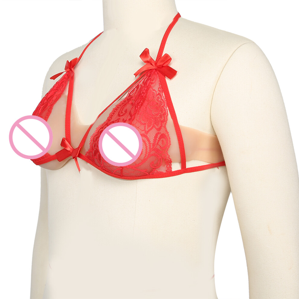 Silicone Breast Prosthesis with Bikini for Mastectomy Crossdresser A Cup 550g