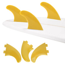 3pcs G5 Surfboard Fins - PVC Longboard & Shortboard Accessories, Yellow