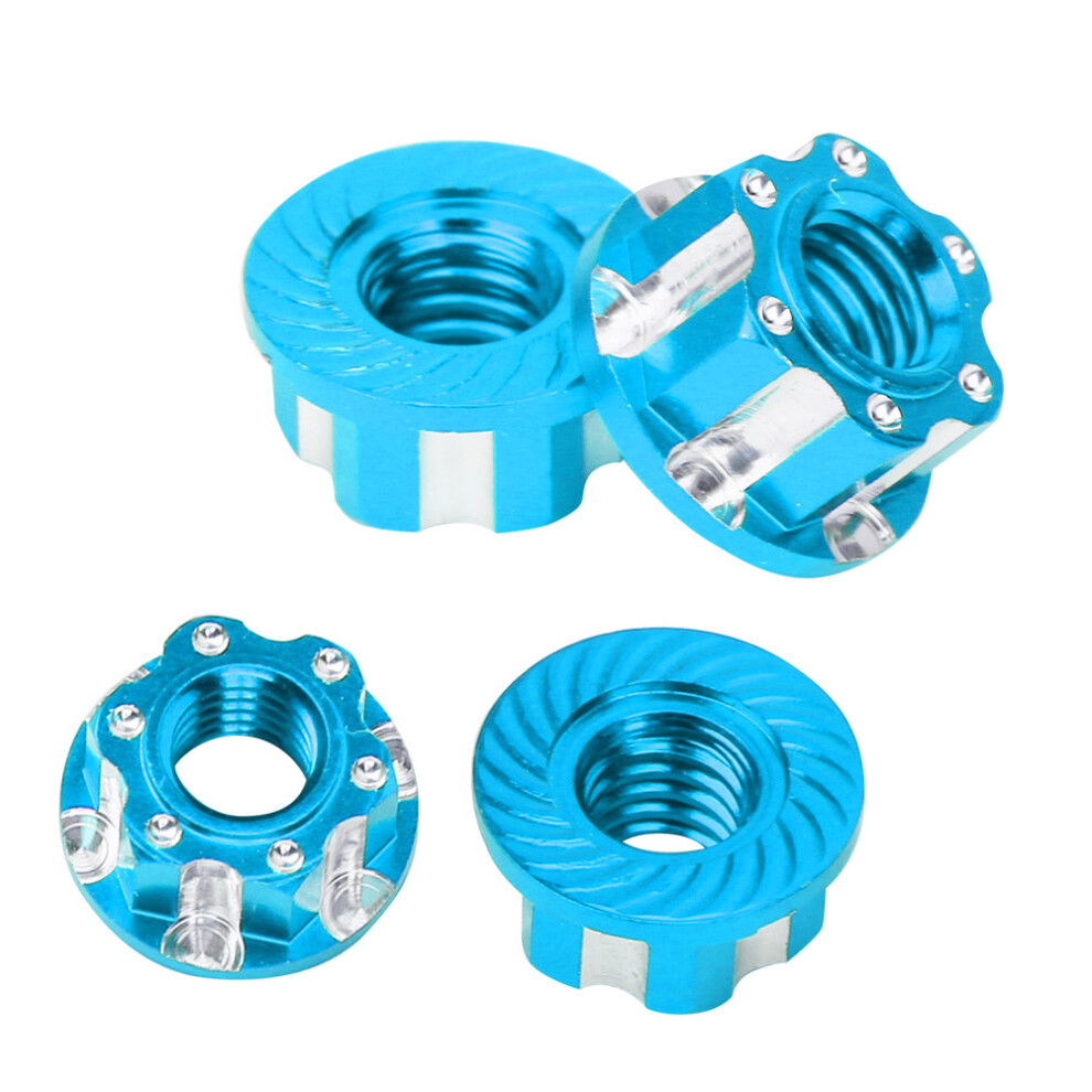 4Pcs M4 Aluminum Hex Nuts For 1/10 Rc Cars Blue, Silver, Black 4601361119538