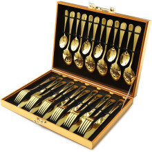 Stijlvol bestekcadeau, roestvrijstalen keukengerei, elegante serviesset met voortreffelijk vakmanschap, gouden zilverbestekset voor de liefhebber van