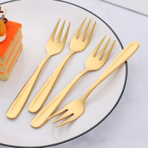 Διαχρονικά χρυσά πιρούνια σαλάτας, σκεύη από ανοξείδωτο ατσάλι με ηλεκτρολυτική 2