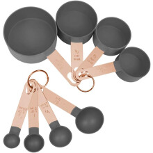Precisionsmåttkoppar och skedar, set med handtag i rostfritt stål säkerställer hållbarhet och rostskydd, perfekt för noggranna mätningar i