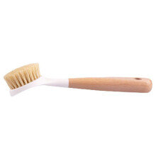 Cepillo de cocina con mango de bambú, cepillo de limpieza multiusos para platos, ollas, sartenes y fregaderos, con cerdas inodoras, aptas para