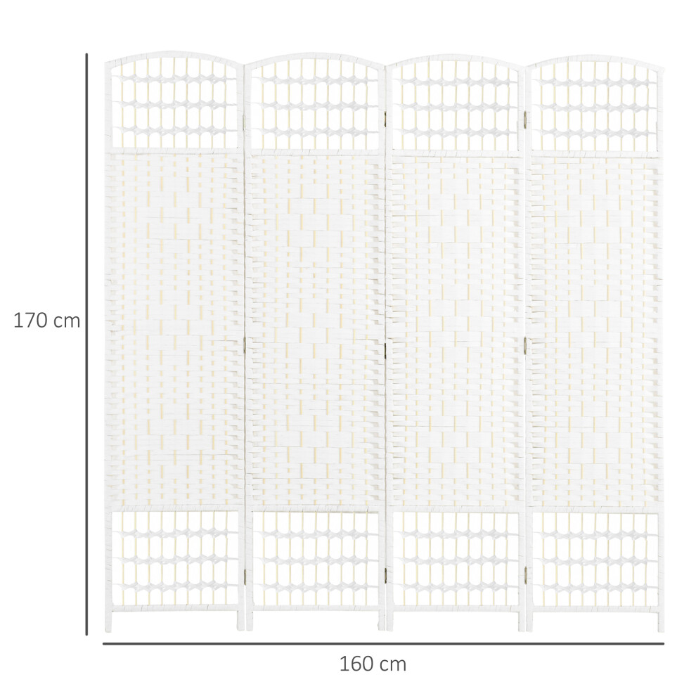 Privacy Screen Room Divider 4 Panels Folding Paravent Separator for Living Room Bedroom Office White 160x170cm-image-OPC-PMYTJWT-NEW
