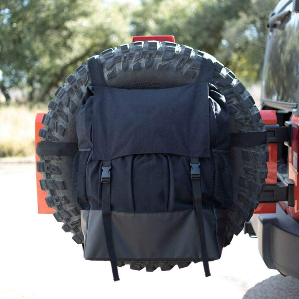 Tailgate Trash Organizer For Spare Tire Cover - Cargo Storage Bag For Truck And Suv 9339159230558