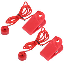 2er Set Sicherheitsverschluss Magnet-Schlüssel für Laufband, ABS, 95 cm Seil, runder 19 mm Durchmesser