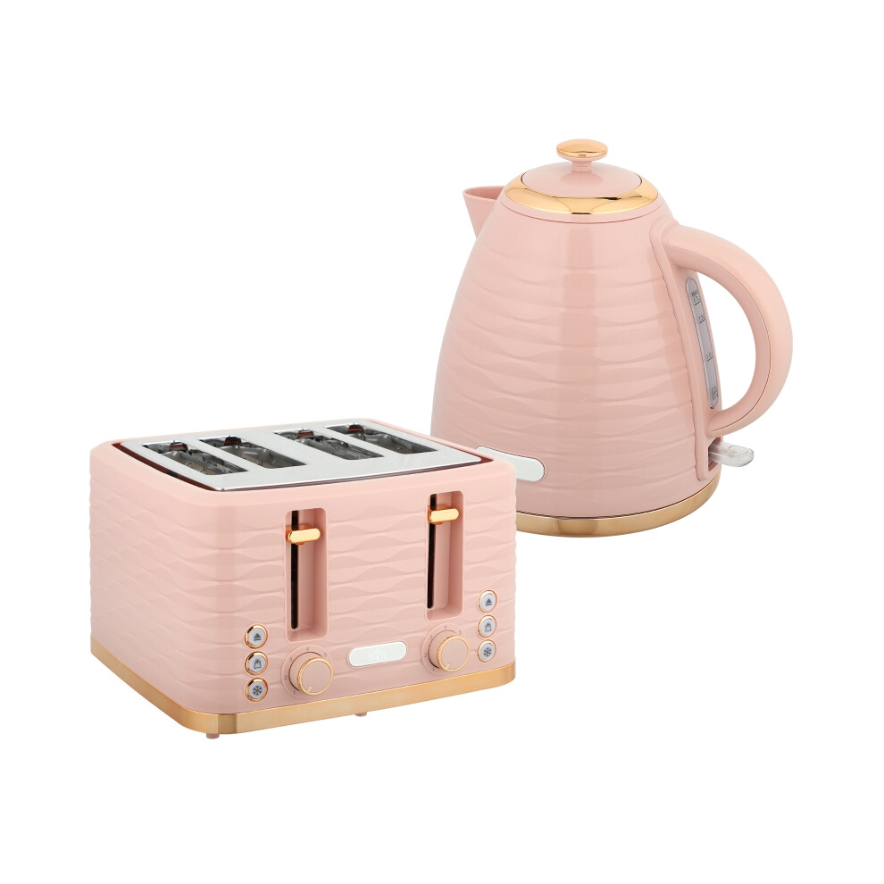 Kettle & Toaster Set in Light Pink 3000W 4 Slice Toaster with 7 Browning Levels 1.7L Capacity-image-OPC-PMYTKN2-NEW