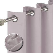 (Silver Grey, 66" Width x 72" Drop) Premium Ready Made Eyelet Blackout Curtain - Energy Saving Thermal Insulation - Sleek Ring Top Design - Free T