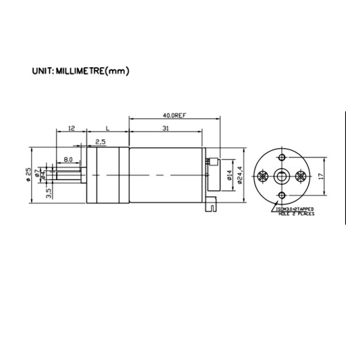 Bürstengetriebemotor GA25-370DC12V 300U/min mit Encoder Edelstahl Kupfer 2