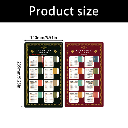 Maandelijkse tabstickers voor planner-Retro kleurenmodel 2