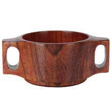 Taza de café de madera natural hecha a mano, de aspecto rústico, superficie lisa, segura de usar, estilo vintage, taza de madera natural para