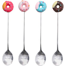 Exquisite Geschenke, Donut-förmige Rührstäbchen aus Edelstahl mit langem Griff, perfekt für Kaffee, Tee und andere Getränke, hitzebeständig,