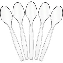 Tunge kniver i polystyrenplast, krystallklart design for spesielle anledninger, premium engangsbestikk ideelt for varm og kald mat
