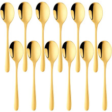 Utensilios gourmet para café espresso, elegante diseño redondo, mini cucharas de azúcar para café, saludables y resistentes a la corrosión para