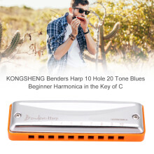 10-Loch 20-Töne Blues-Harmonica in C-Dur – Orange Anfängerinstrument