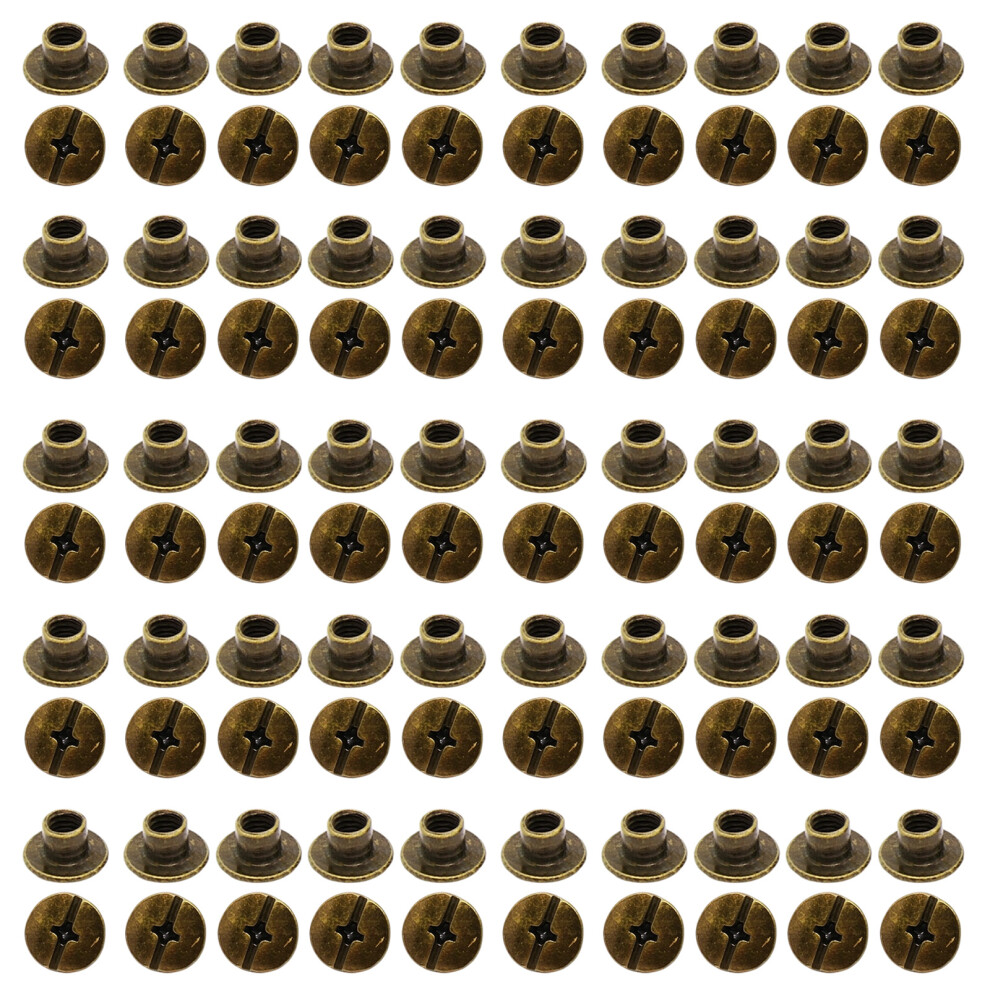 50Pcs Multiprupose Metal Screws Rivets Set-Bronze 9.5Mm 5Mm 4Mm 7695000278813