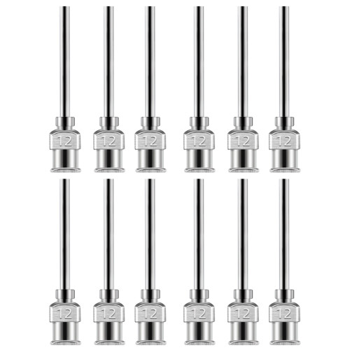 12Pcs 38mm Dispensing Needle Featuring Smooth Flows and-12G