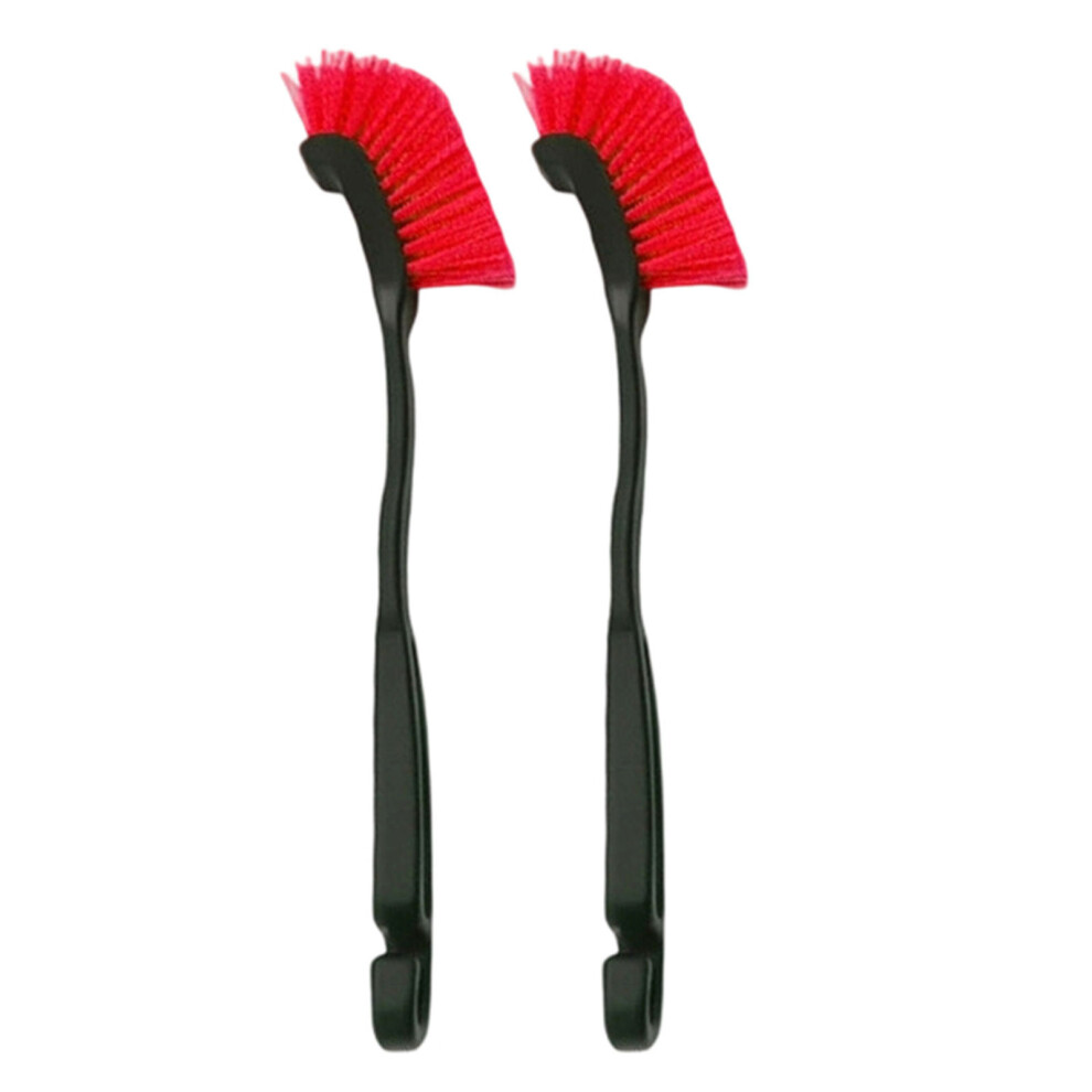 2Pcs Professional Car Tire Wheel Cleaning Brush Detailing- Red 7695000277649