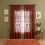 Semi Sheer Window Panel Light Filtering Flower- red 100x250cm 7