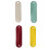 4Pcs Handmade Leather Labels with-apricot red yellow c 1