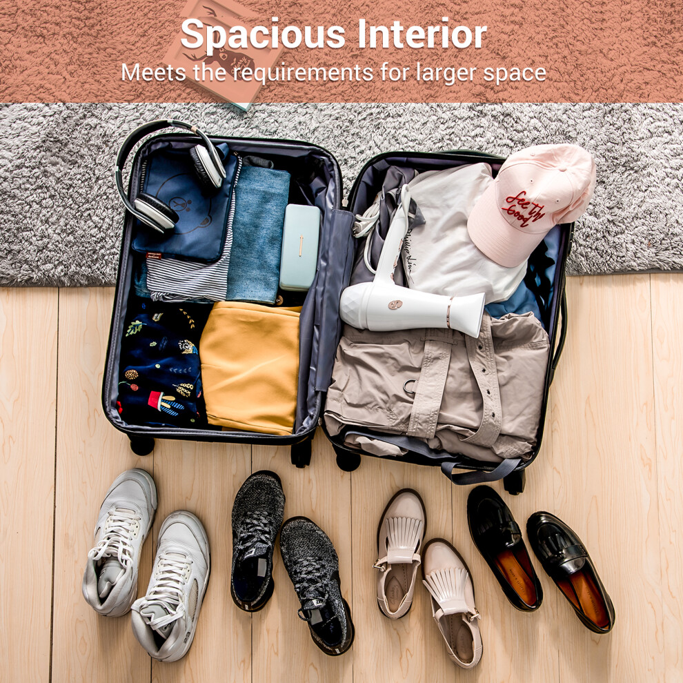 4 Wheel ABS Hard Shell Trolley Suitcase 24-inch Pink Luggage Set Hard Wearing Lightweight Carry-On for Travelers-image-OPC-PMYV927-NEW