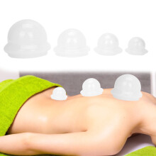 4pcs Professional Silicone Cupping Therapy Set Thickening Cups for Pain Relief
