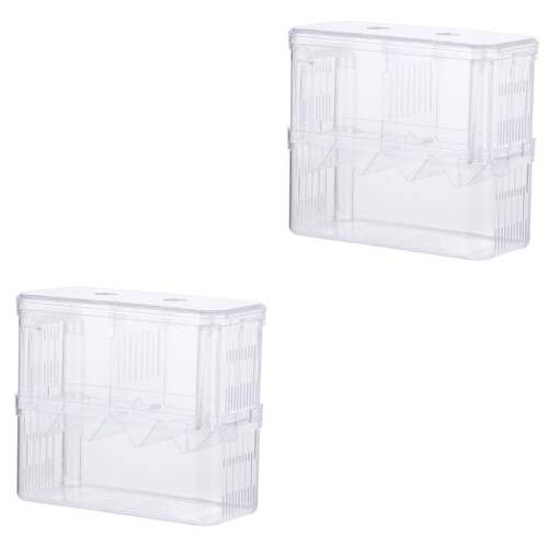 2Stk Transparente DoppelFunktion Schlupfbox Betta Zierfisch Lebensraum 2