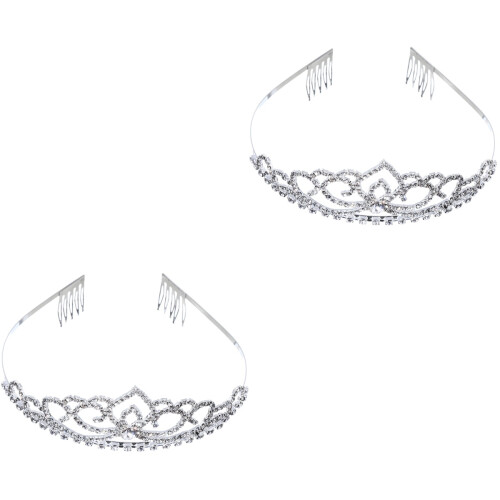 2Stk Flash Diamond Brautschmuck Stirnband Silber 2