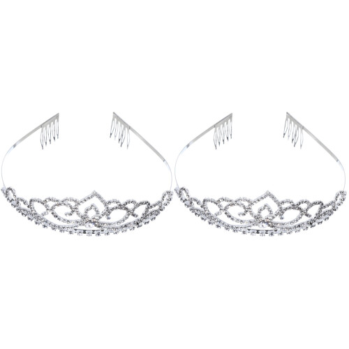 2Stk Flash Diamond Brautschmuck Stirnband Silber 1
