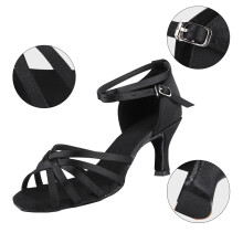 Elegante schwarze Tanzschuhe für Damen Größe 36 – Bequeme Satinoptik