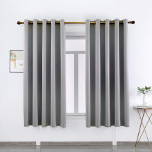 (SILVER, W 46" x L 72" (117cm x 183cm)) SEIMIRITY Blackout Curtains Bedroom Super Soft Thermal Insulated Curtains Blackout Eyelet Blackout Curtains fo