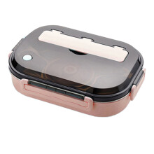 Thermoisolierte Lunchbox, auslaufsichere Edelstahl-Bento-Box mit Unterteilung, großem Fassungsvermögen (4 Fächer), Gummidichtung für