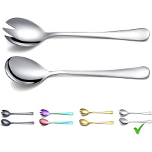 Spülmaschinenfestes Salatbesteck, hochglanzpolierte Edelstahlutensilien mit korrosionsbeständiger Konstruktion, elegantes Design für komfortablen