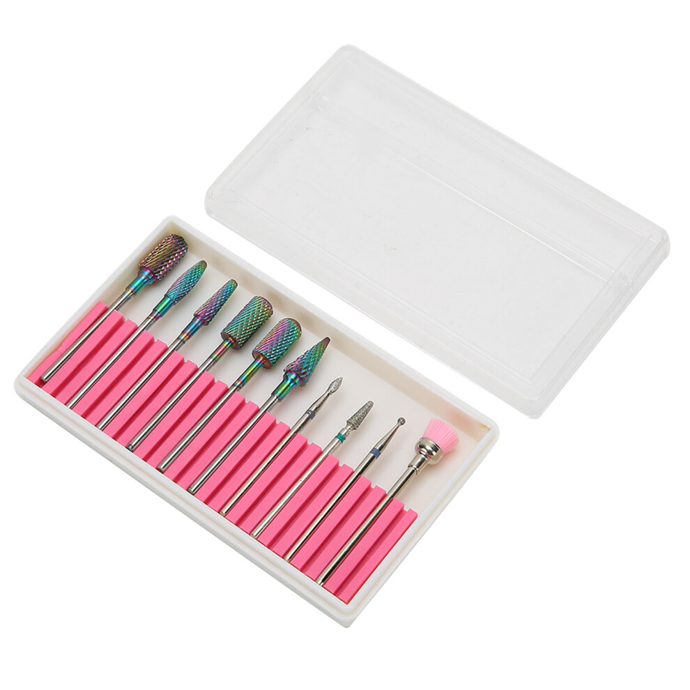 10pcs Nail Drill Bits Set for Sanding Polishing and Dead Skin Removal