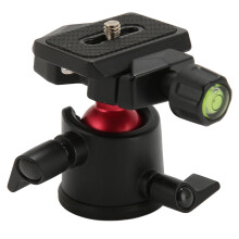 Camera Mount Clamp with Ball Head 3/8 to 1/4 Screws, 360 Degree Rotation, Aluminum Alloy, for Osmo Sports Cameras, DSLR, LED Lights
